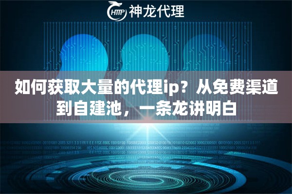如何获取大量的代理ip？从免费渠道到自建池，一条龙讲明白