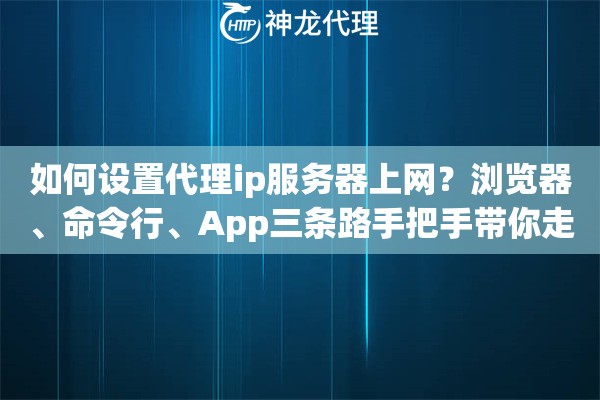 如何设置代理ip服务器上网？浏览器、命令行、App三条路手把手带你走