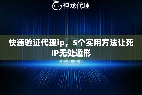 快速验证代理ip，5个实用方法让死IP无处遁形