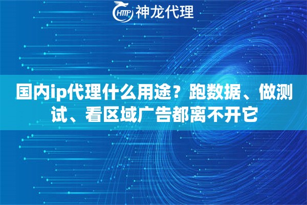 国内ip代理什么用途？跑数据、做测试、看区域广告都离不开它