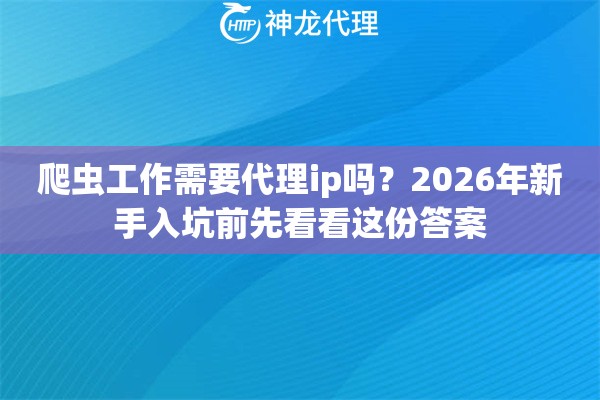 爬虫工作需要代理ip吗？2026年新手入坑前先看看这份答案