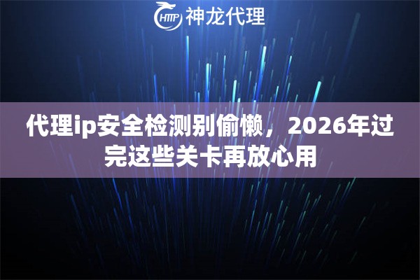 代理ip安全检测别偷懒，2026年过完这些关卡再放心用