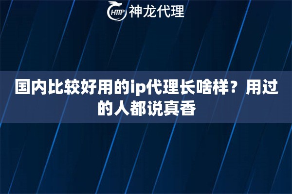 国内比较好用的ip代理长啥样？用过的人都说真香