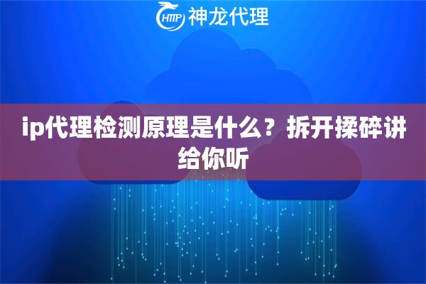 ip代理检测原理是什么？拆开揉碎讲给你听