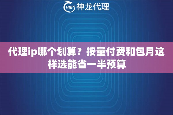 代理ip哪个划算？按量付费和包月这样选能省一半预算