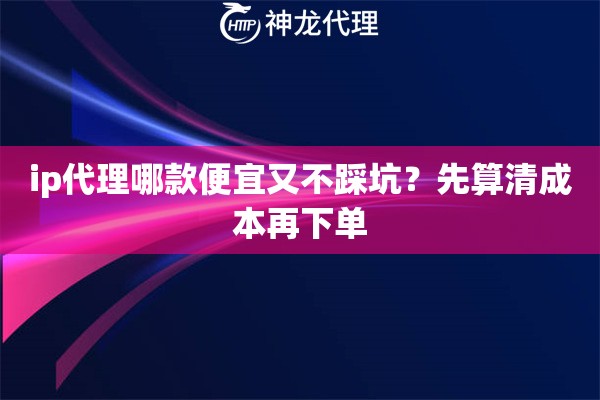 ip代理哪款便宜又不踩坑？先算清成本再下单