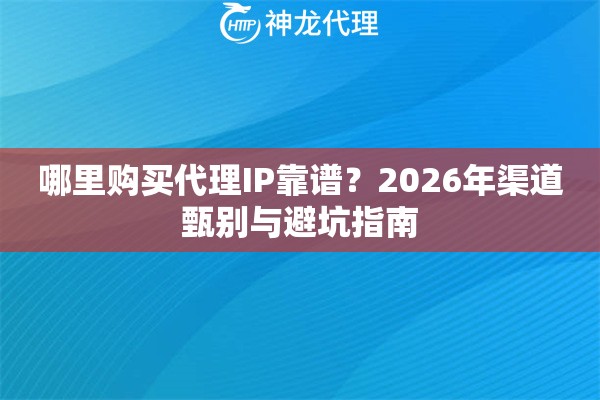 哪里购买代理IP靠谱？2026年渠道甄别与避坑指南