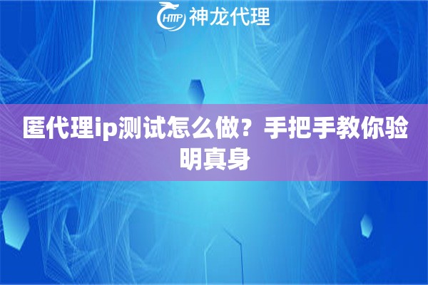 匿代理ip测试怎么做?手把手教你验明真身 匿代理ip测试怎么做?手把手教你验明真身