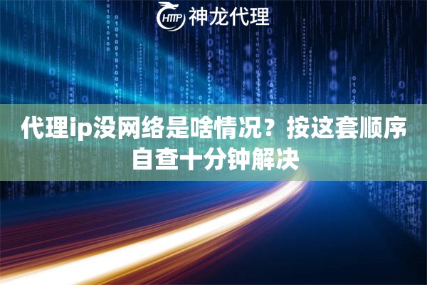代理ip没网络是啥情况？按这套顺序自查十分钟解决