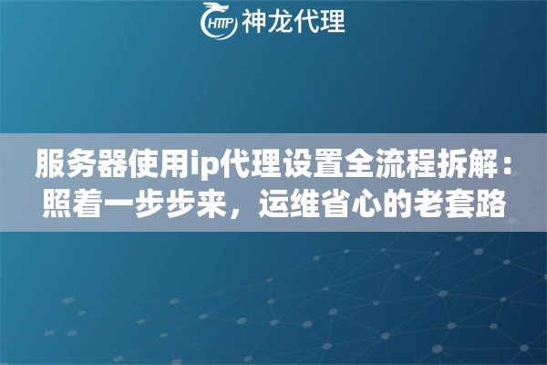 服务器使用ip代理设置全流程拆解：照着一步步来，运维省心的老套路