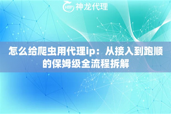 怎么给爬虫用代理ip：从接入到跑顺的保姆级全流程拆解