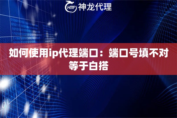 如何使用ip代理端口：端口号填不对等于白搭