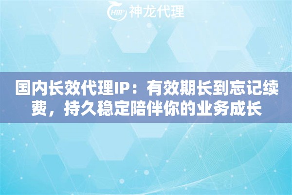 国内长效代理IP：有效期长到忘记续费，持久稳定陪伴你的业务成长