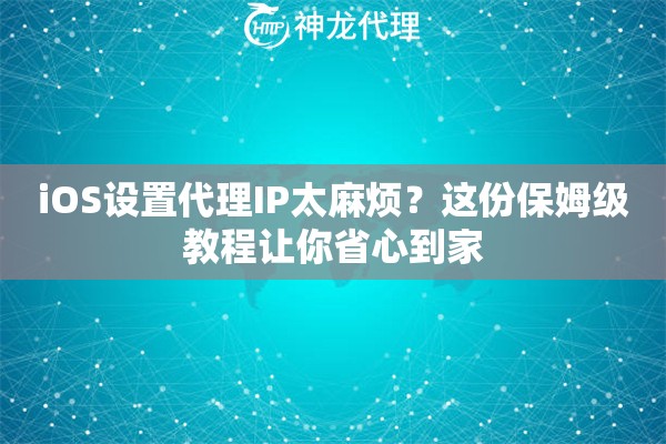 iOS设置代理IP太麻烦？这份保姆级教程让你省心到家