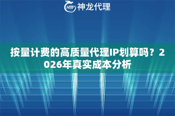 按量计费的高质量代理IP划算吗？2026年真实成本分析