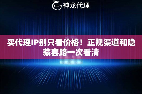 买代理IP别只看价格！正规渠道和隐藏套路一次看清