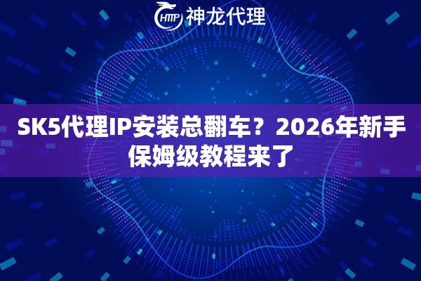 SK5代理IP安装总翻车？2026年新手保姆级教程来了