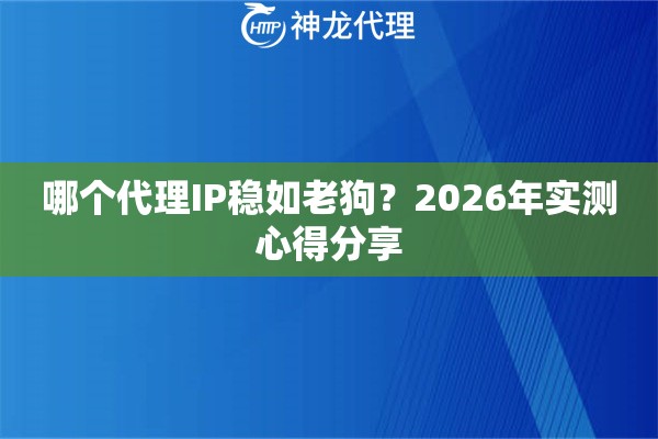 哪个代理IP稳如老狗？2026年实测心得分享