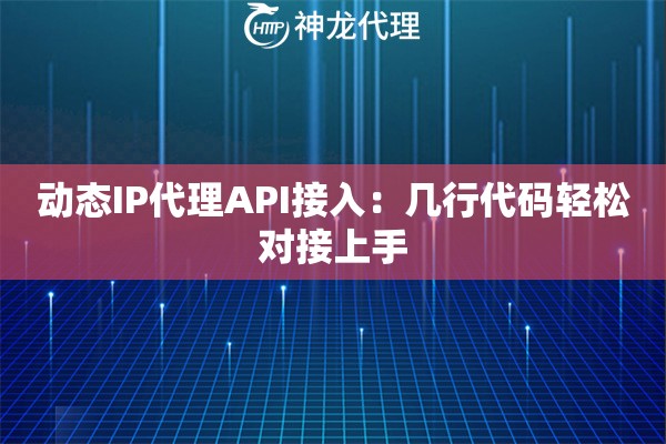 动态IP代理API接入：几行代码轻松对接上手