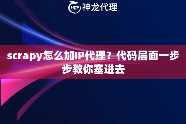 scrapy怎么加IP代理？代码层面一步步教你塞进去