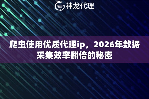 爬虫使用优质代理ip，2026年数据采集效率翻倍的秘密
