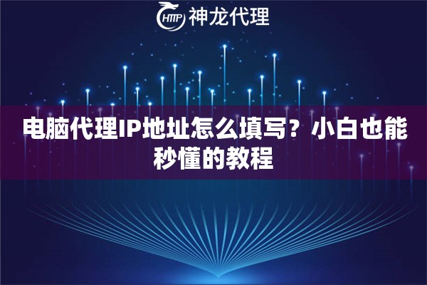 电脑代理IP地址怎么填写？小白也能秒懂的教程