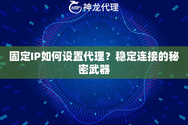 固定IP如何设置代理？稳定连接的秘密武器