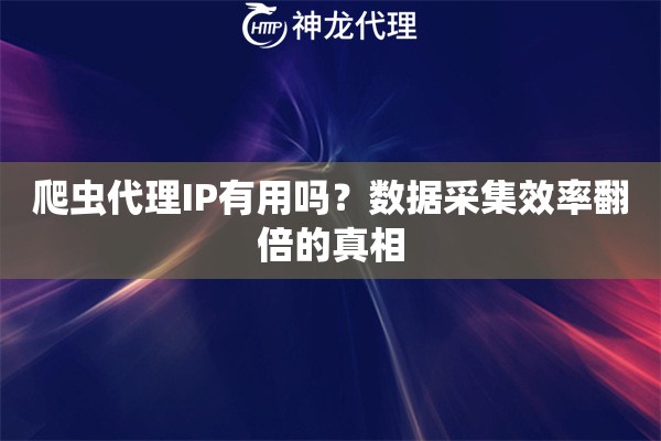 爬虫代理IP有用吗？数据采集效率翻倍的真相