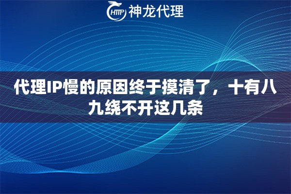 代理IP慢的原因终于摸清了,十有八九绕不开这几条 代理IP慢的原因终于摸清了,十有八九绕不开这几条