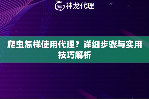 爬虫怎样使用代理？详细步骤与实用技巧解析