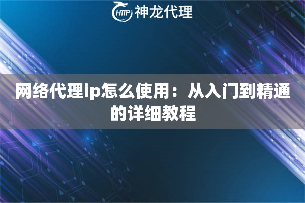 网络代理ip怎么使用：从入门到精通的详细教程