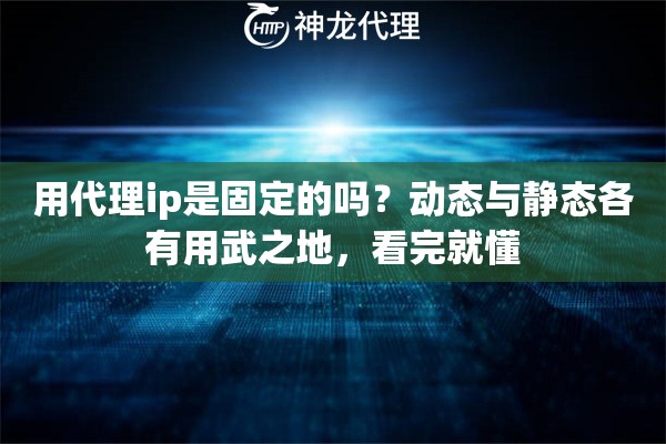 用代理ip是固定的吗？动态与静态各有用武之地，看完就懂