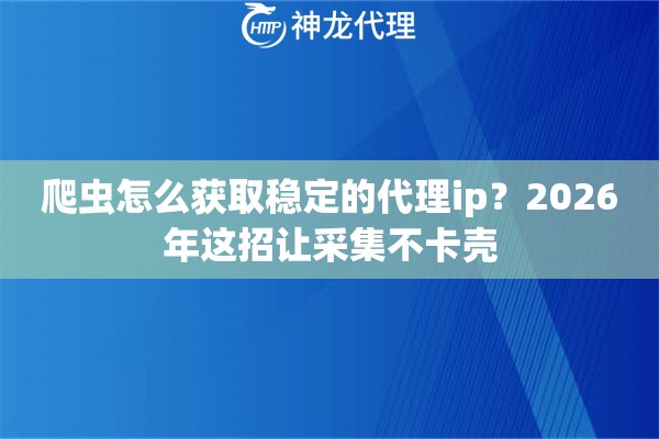 爬虫怎么获取稳定的代理ip？2026年这招让采集不卡壳