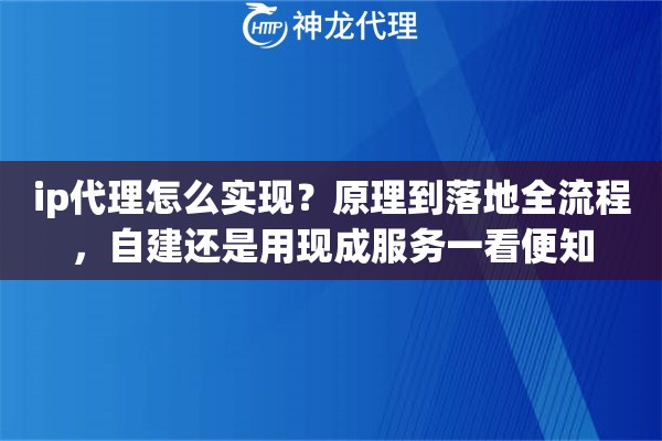 ip代理怎么实现？原理到落地全流程，自建还是用现成服务一看便知