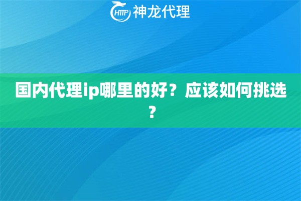 国内代理ip哪里的好？应该如何挑选？