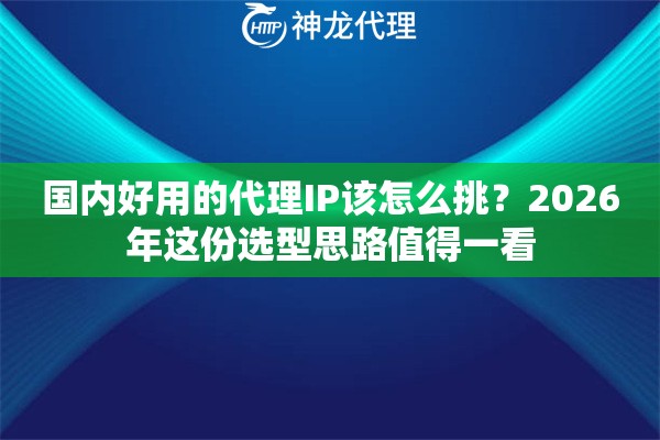 国内好用的代理IP该怎么挑?2026年这份选型思路值得一看 国内好用的代理IP该怎么挑?2026年这份选型思路值得一看