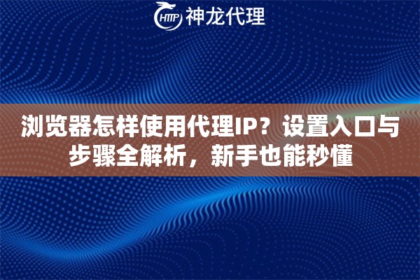 浏览器怎样使用代理IP？设置入口与步骤全解析，新手也能秒懂