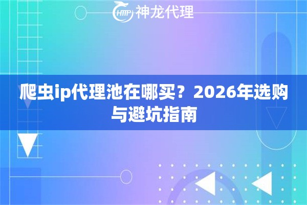 爬虫ip代理池在哪买？2026年选购与避坑指南