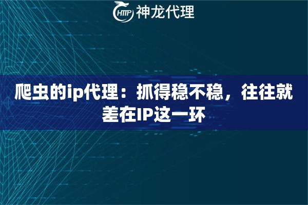 爬虫的ip代理:抓得稳不稳,往往就差在IP这一环 爬虫的ip代理:抓得稳不稳,往往就差在IP这一环