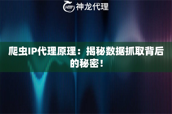 爬虫IP代理原理：揭秘数据抓取背后的秘密！