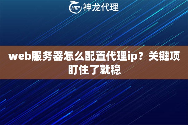 web服务器怎么配置代理ip？关键项盯住了就稳