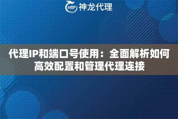 代理IP和端口号使用：全面解析如何高效配置和管理代理连接