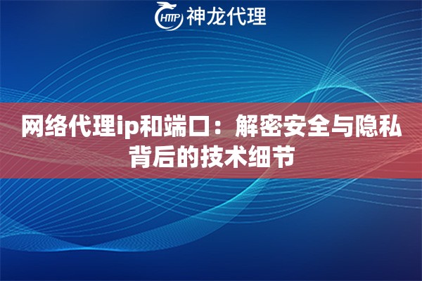 网络代理ip和端口：解密安全与隐私背后的技术细节