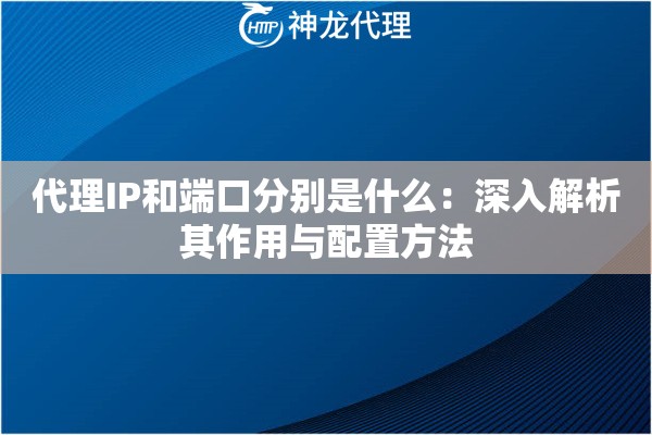 代理IP和端口分别是什么：深入解析其作用与配置方法