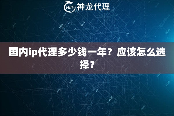 国内ip代理多少钱一年？应该怎么选择？