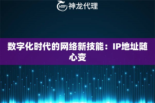 数字化时代的网络新技能：IP地址随心变