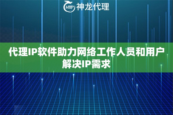 代理IP软件助力网络工作人员和用户解决IP需求