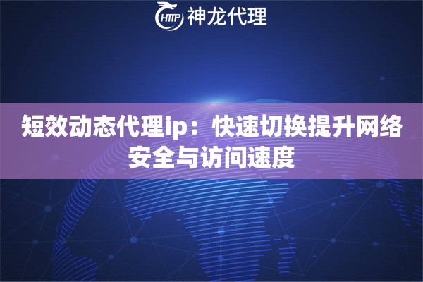 短效动态代理ip：快速切换提升网络安全与访问速度