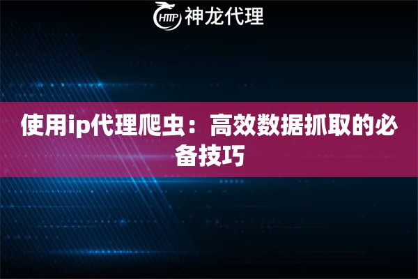 使用ip代理爬虫：高效数据抓取的必备技巧