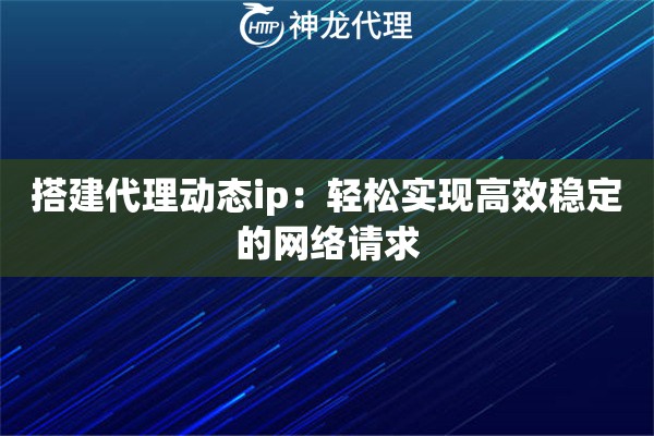 搭建代理动态ip：轻松实现高效稳定的网络请求